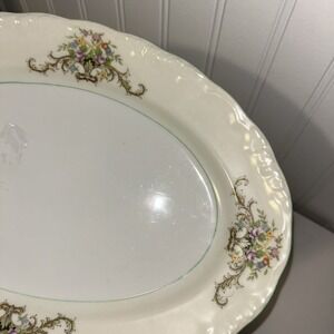 Vintage Princess China Japan Porcelain China Flowered Oval Serving Plate 12x8.5"